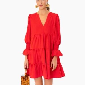 Tuckernuck Pomander Place Red Crepe Kenzo Dress - Medium